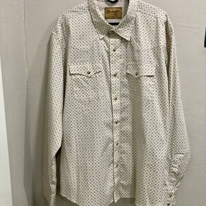 Men’s Wrangler Retro  Cream Patterned  western shirt